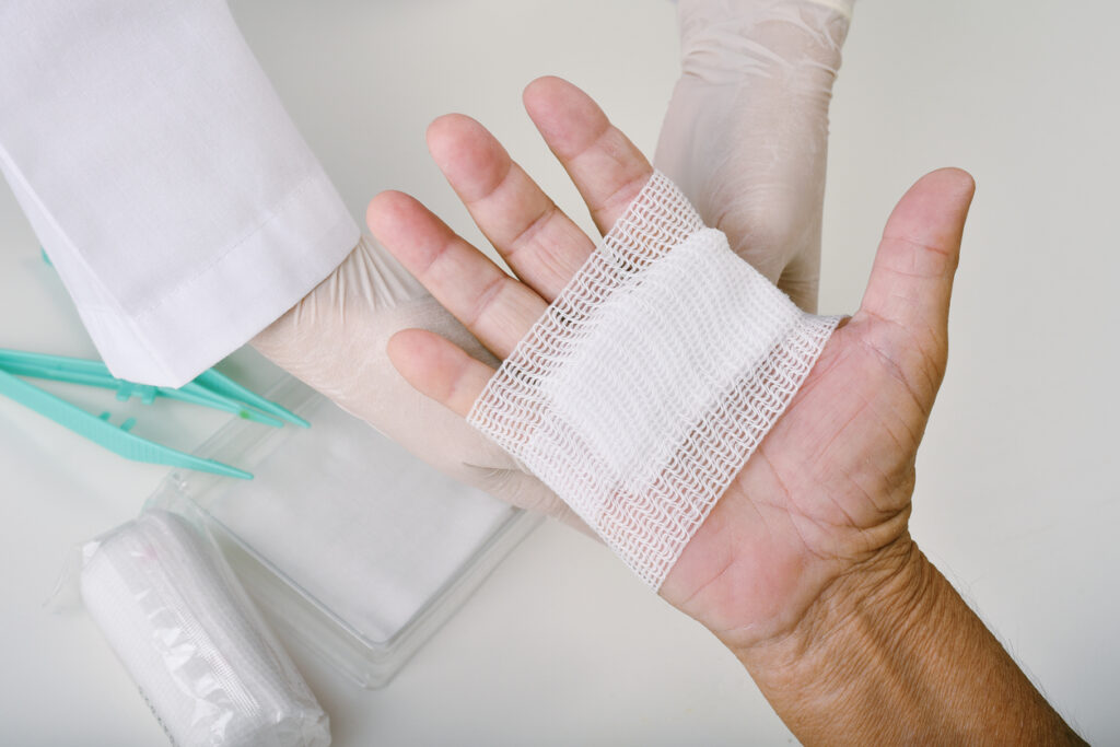 Wundverband an der Hand